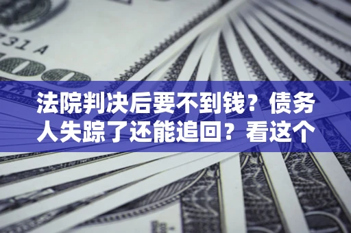 武汉法院判决后要不到钱？债务人失踪了还能追回？看这个方法！