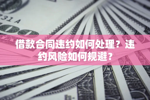 武汉借款合同违约如何处理？违约风险如何规避？